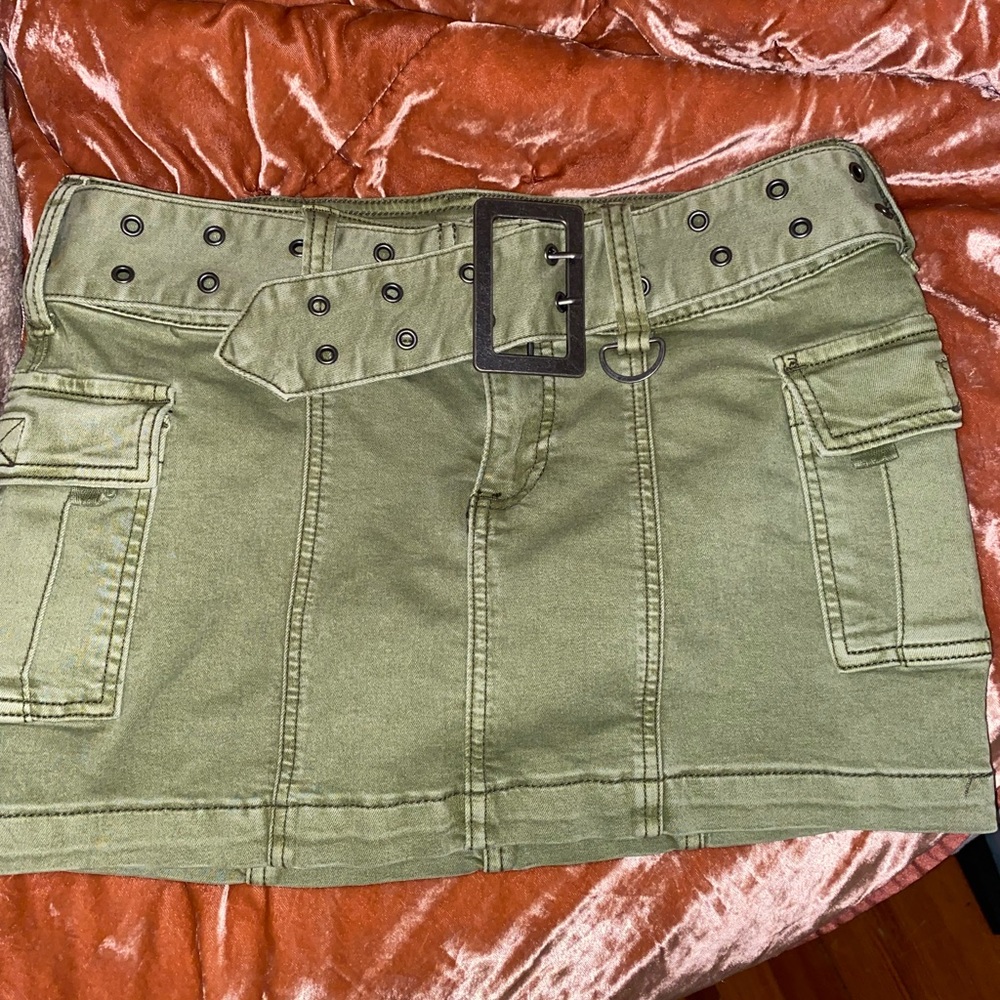 Urban outfitters green mini skirt size medium but fits like a small never worn